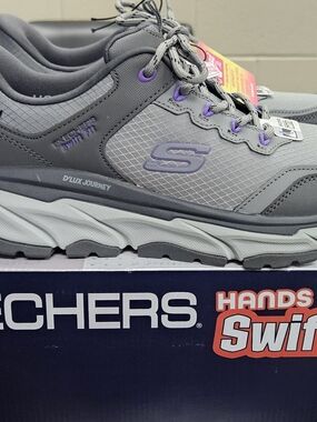 Skechers Women's Gray & Purple D'LUX Journey Hiking Shoes